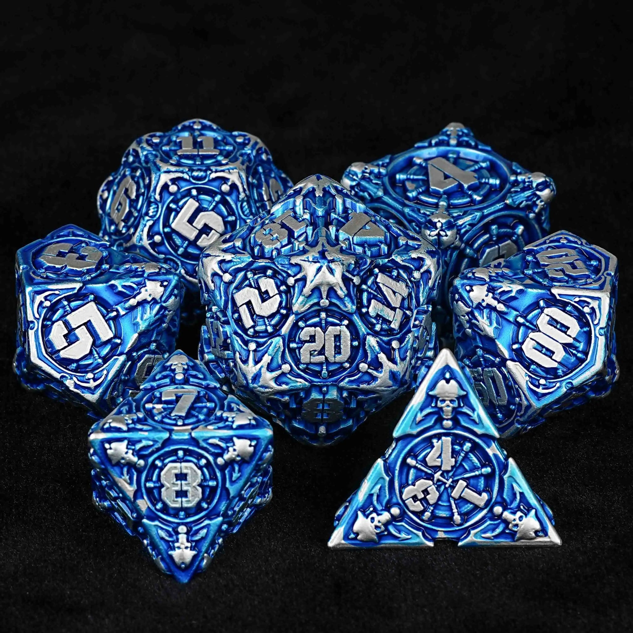 Limited Clearance - Metal Pirate DND Dice Set|3D Embossed Metal - Bear Dice