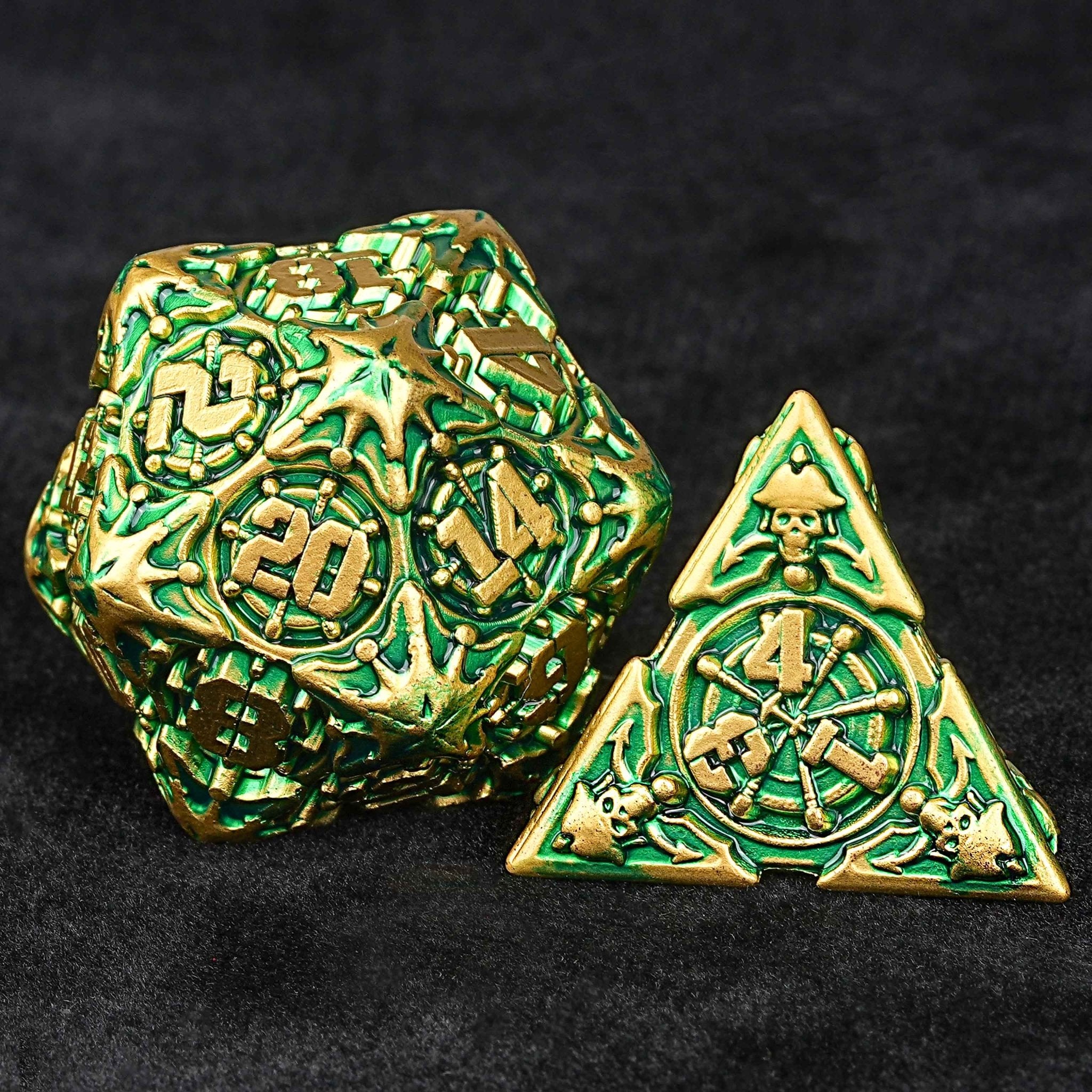Limited Clearance - Metal Pirate DND Dice Set|3D Embossed Metal - Bear Dice