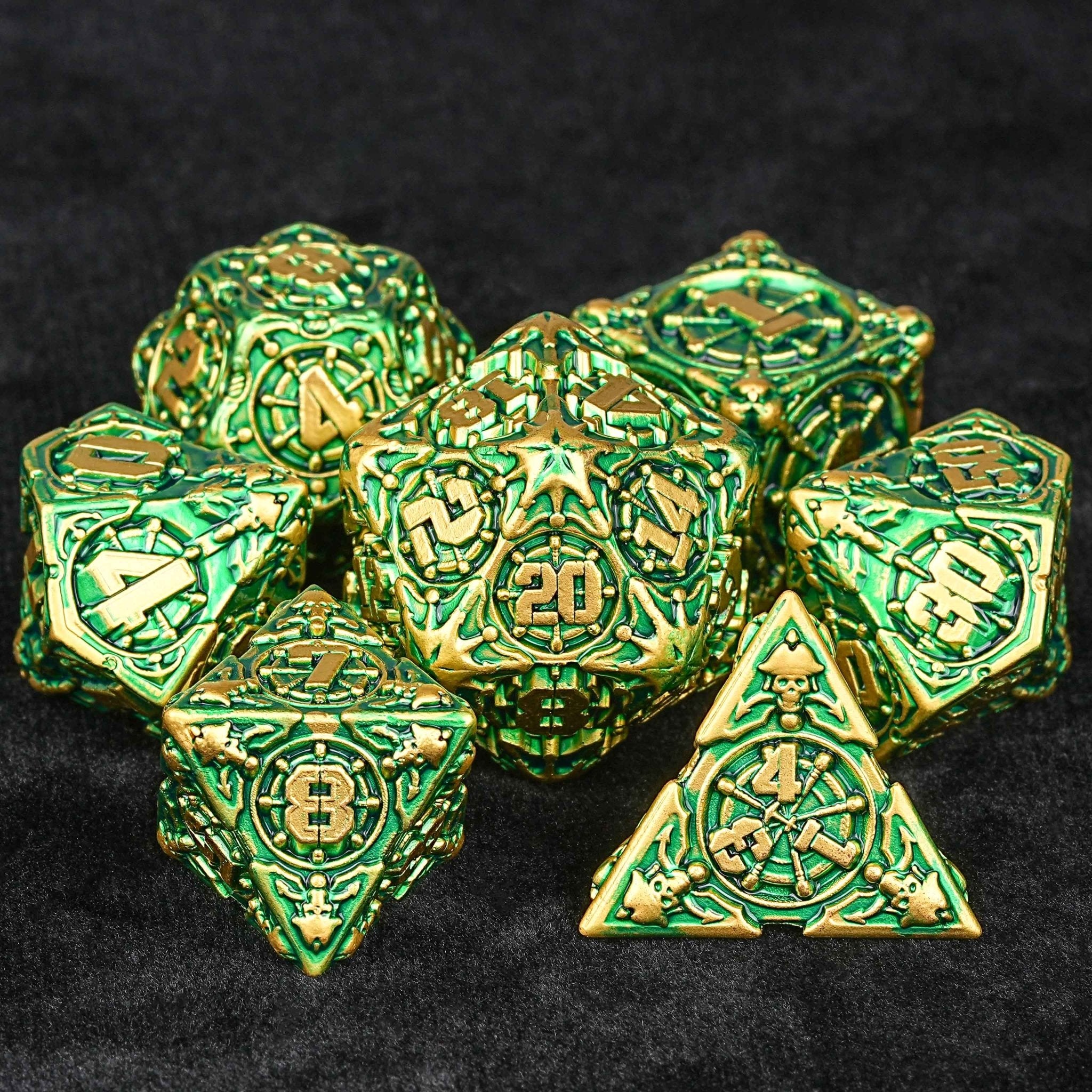 Limited Clearance - Metal Pirate DND Dice Set|3D Embossed Metal - Bear Dice