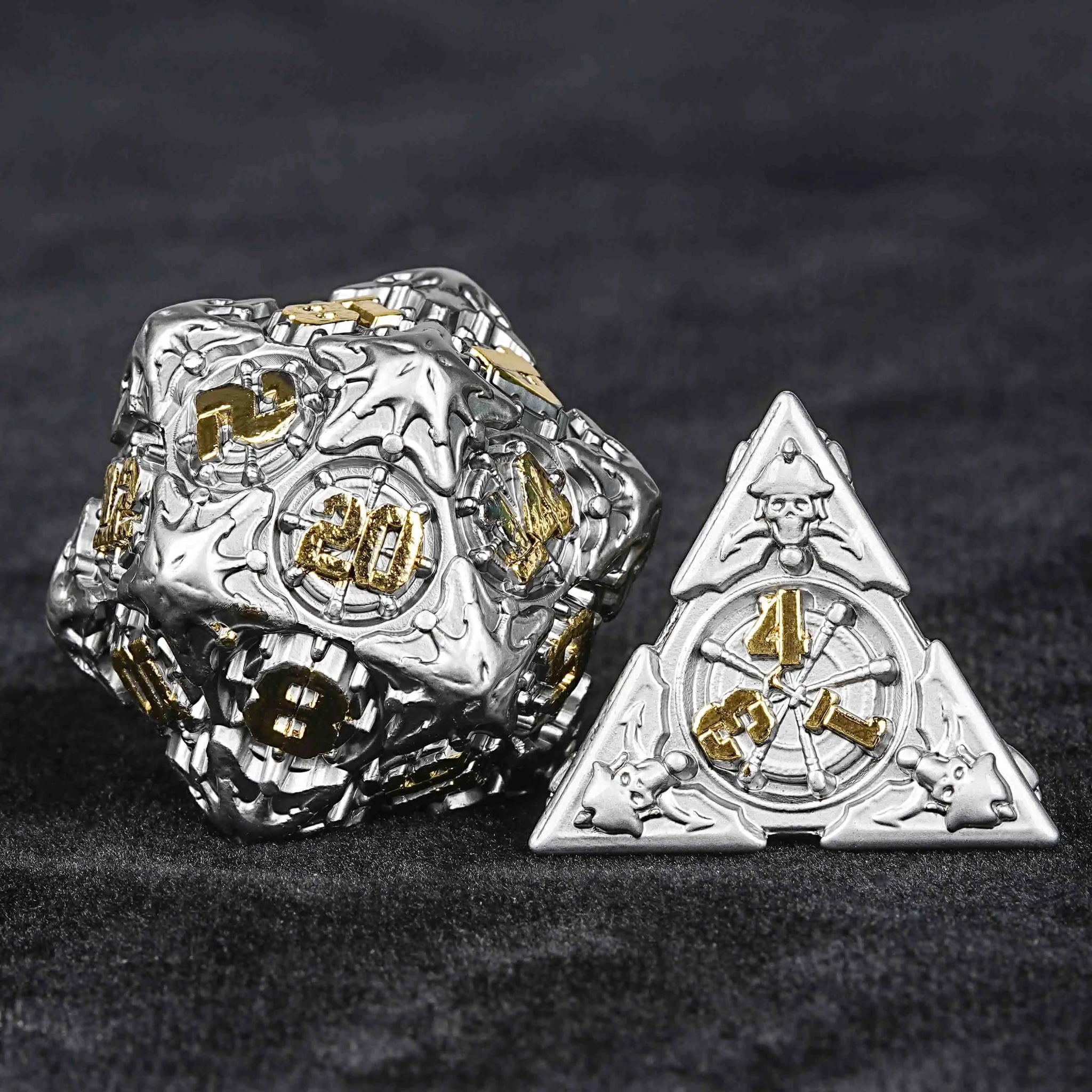 Limited Clearance - Metal Pirate DND Dice Set|3D Embossed Metal - Bear Dice