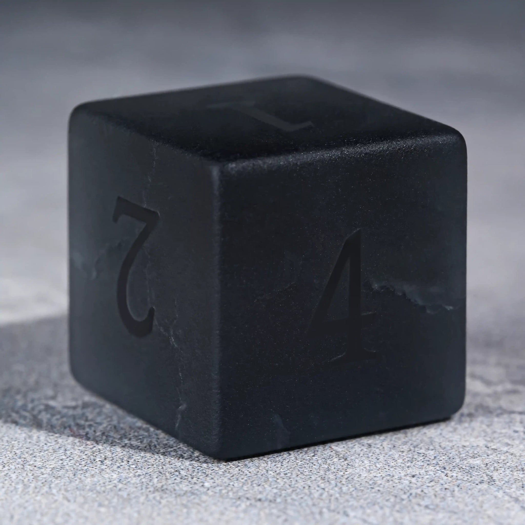 Matte Black Polyhedron Gemstone DND Dice Set - Bear Dice