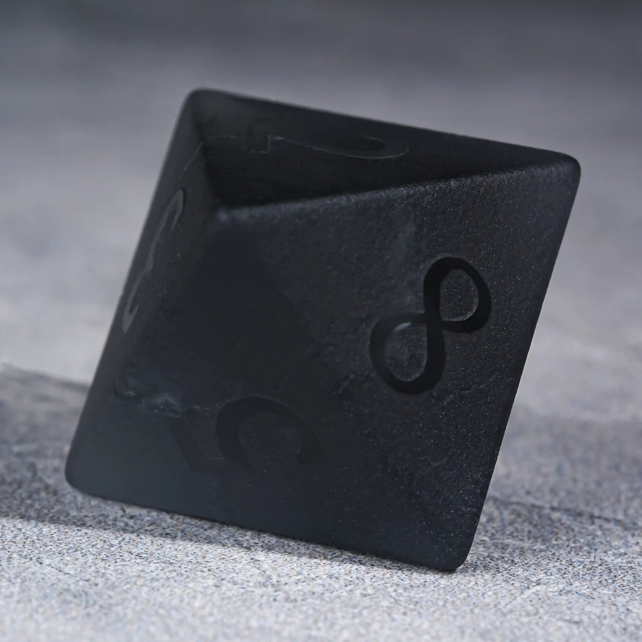 Matte Black Polyhedron Gemstone DND Dice Set - Bear Dice