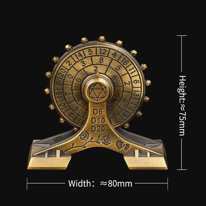 Metal DND Dice Spinner: Rose Love Ferris Wheel Spinning Dice - Bear Dice