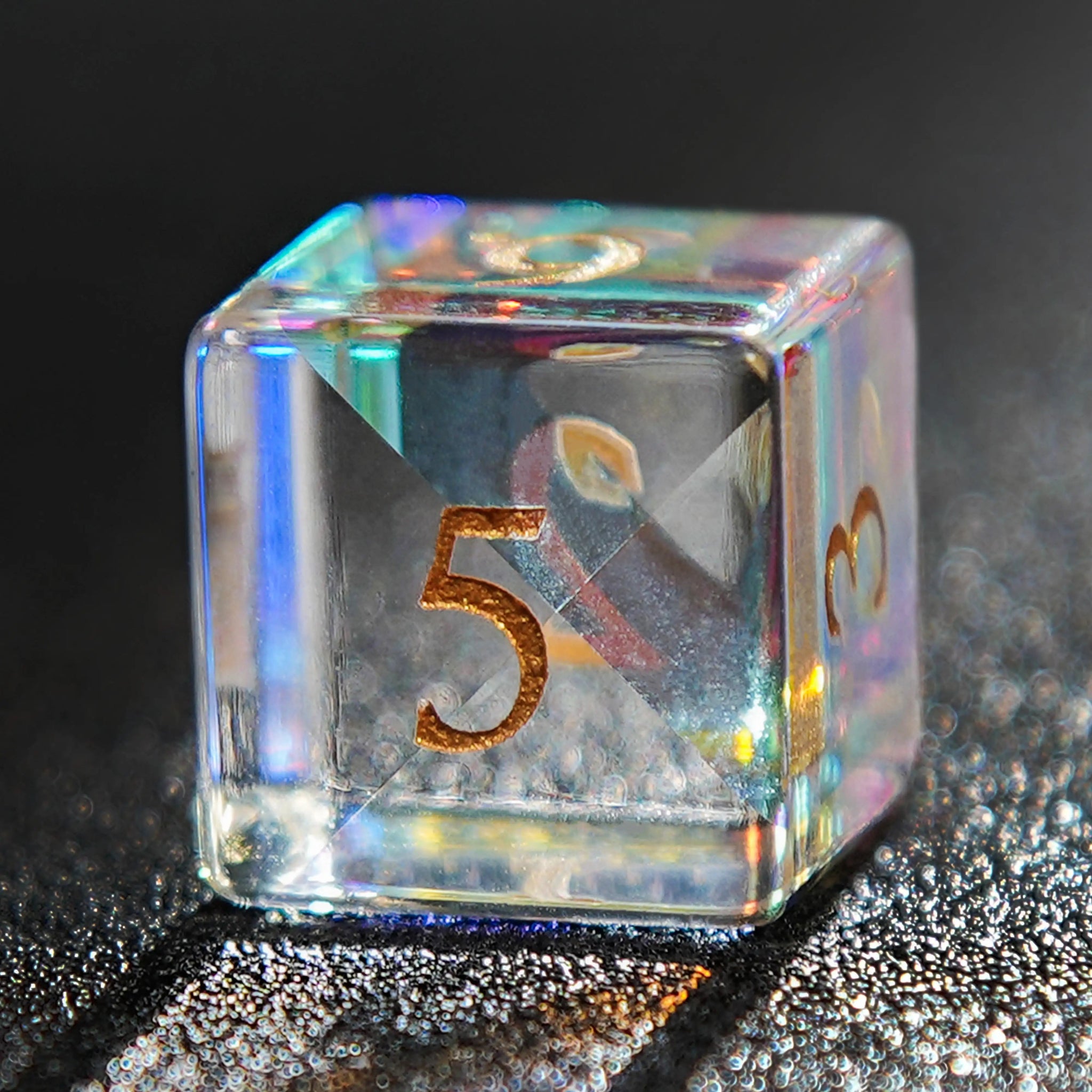 Multicolor Phantom Prism Glass DND Gemstone Dice Set - Bear Dice
