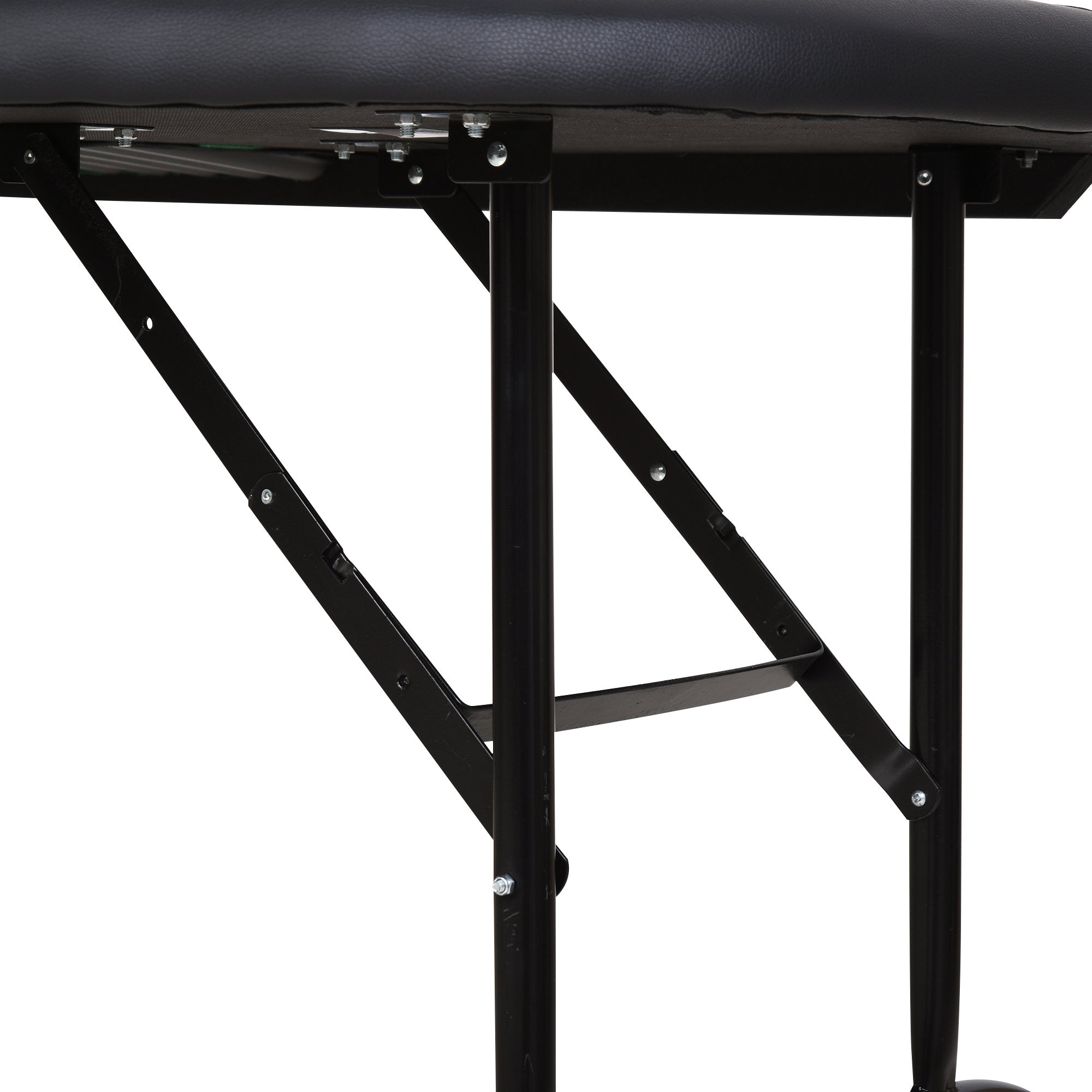 Semi-Oval Green Felt 7-Player Blackjack Table – Folding Leg Structure Detail | Bear Dice