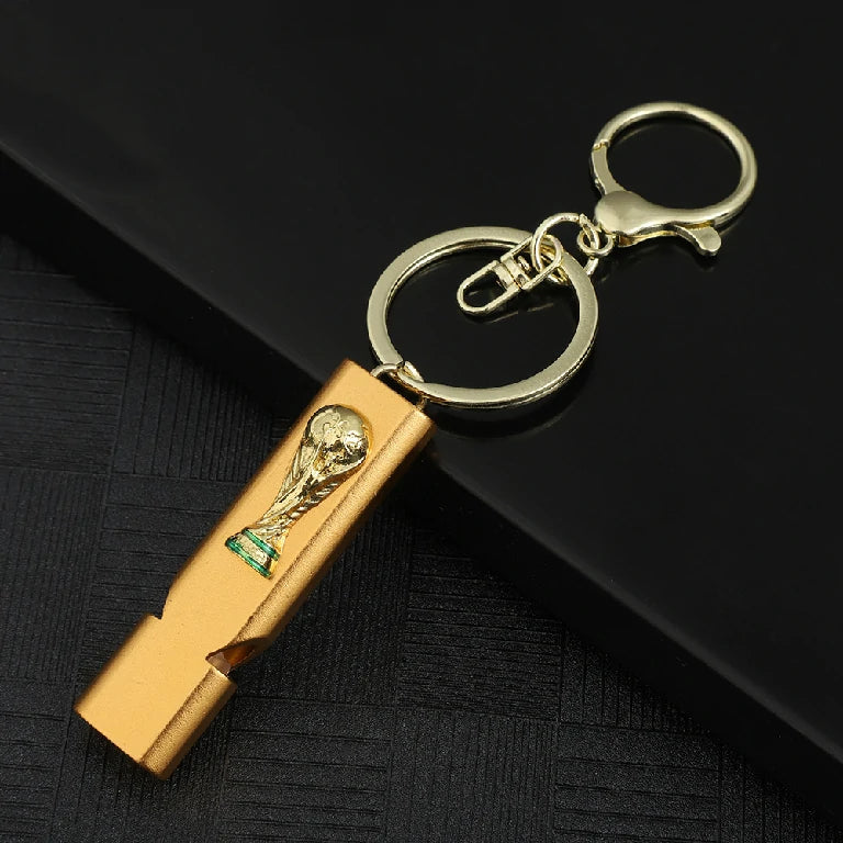World Cup Hercules Cup Whistle Keychain Soccer Fans Memorial Gift