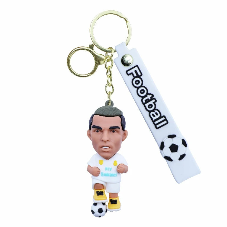 World Cup Soccer Star Keychain — Soft PVC Cartoon Charm & Small Gift