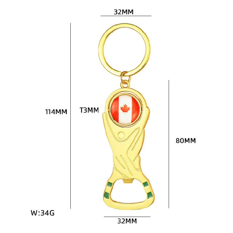 2026 World Cup Bottle Opener & Multifunctional Keychain — Fan Merchandise & Small Gift