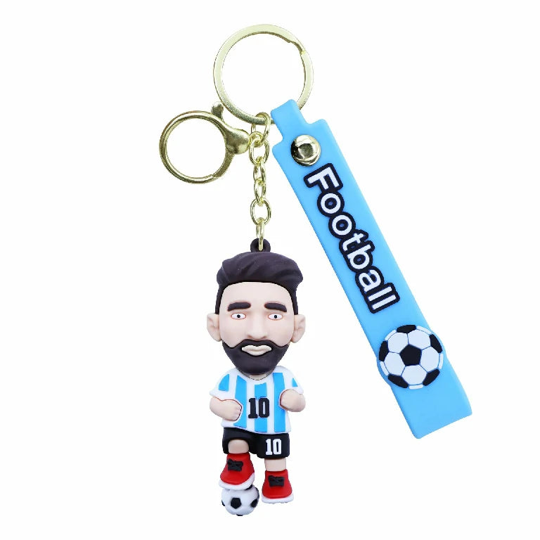 World Cup Soccer Star Keychain — Soft PVC Cartoon Charm & Small Gift