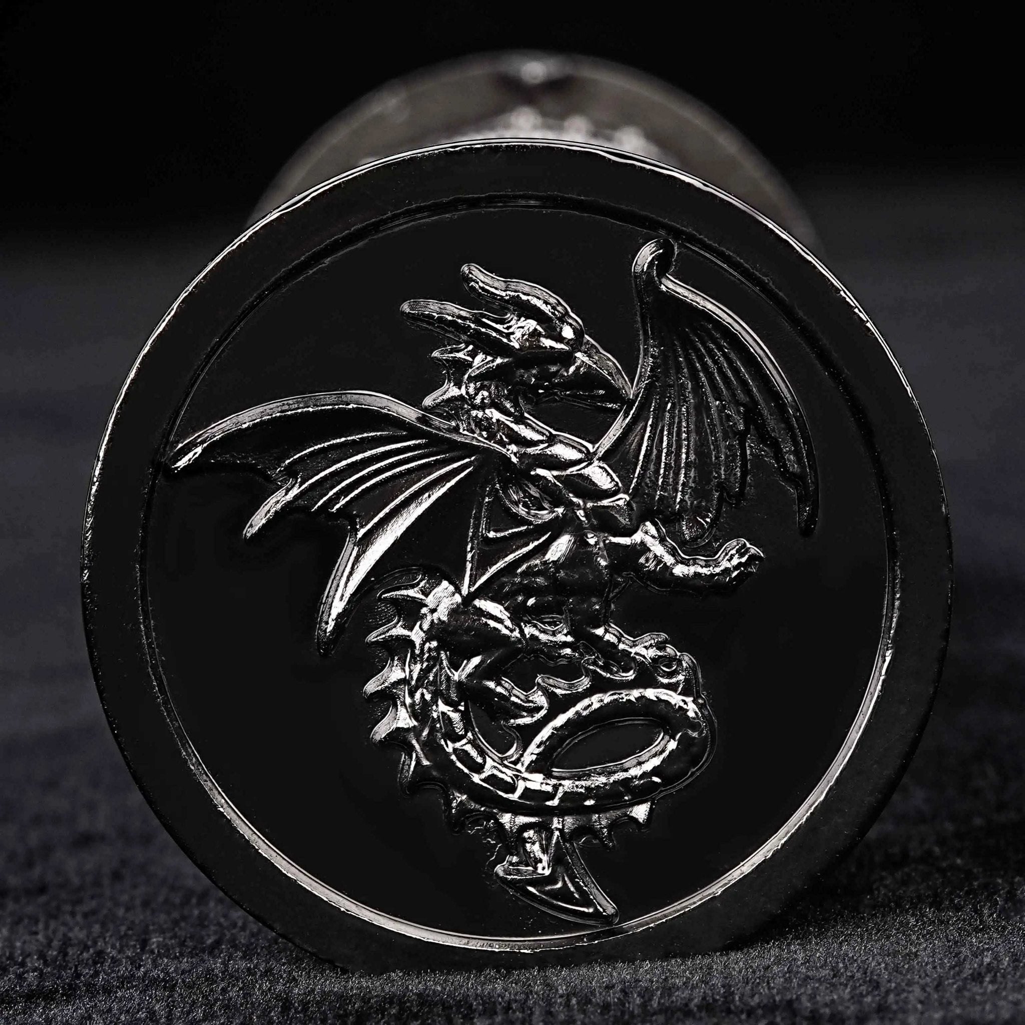 Unique dice tower spinner: black cylinder multi - layer rotating metal dnd dice + red numbers - Bear Dice