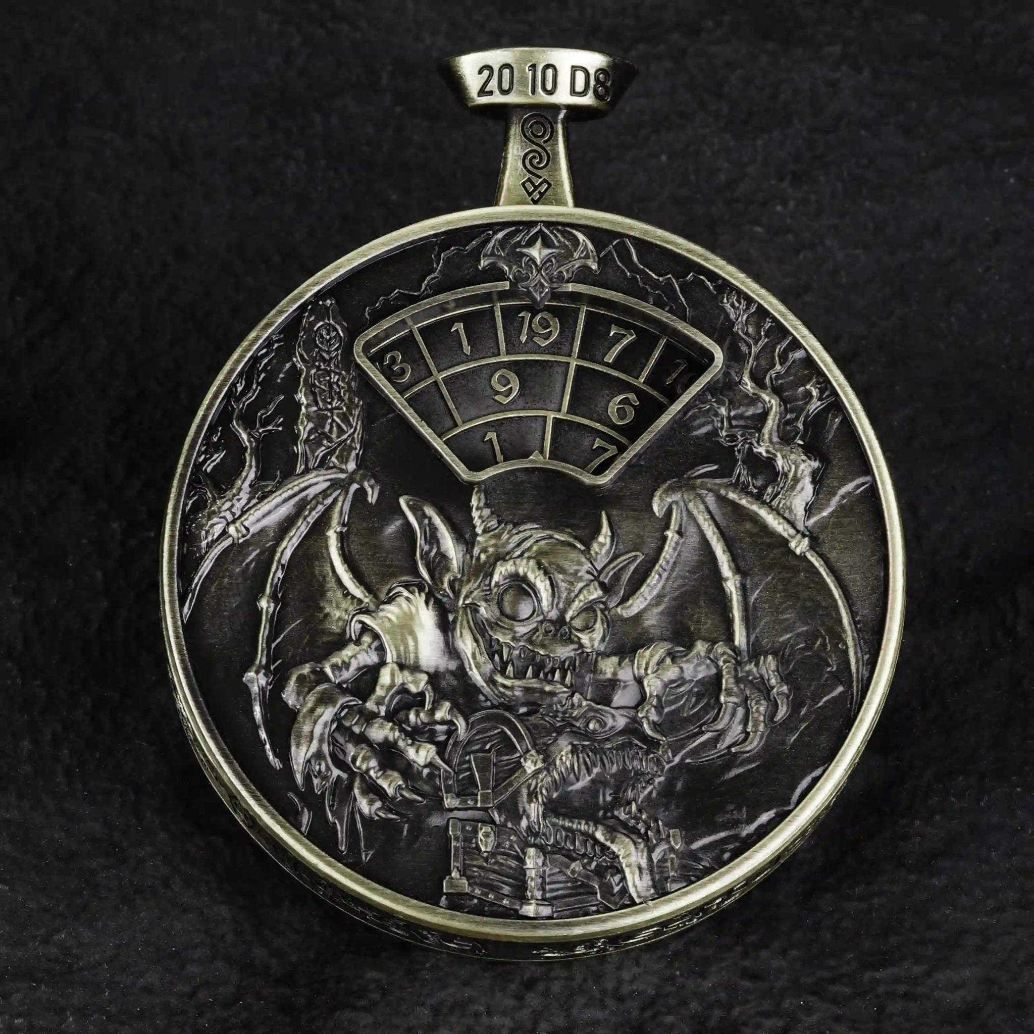 Unique Metal DND Spinning Dice Pocket Watch - Bear Dice