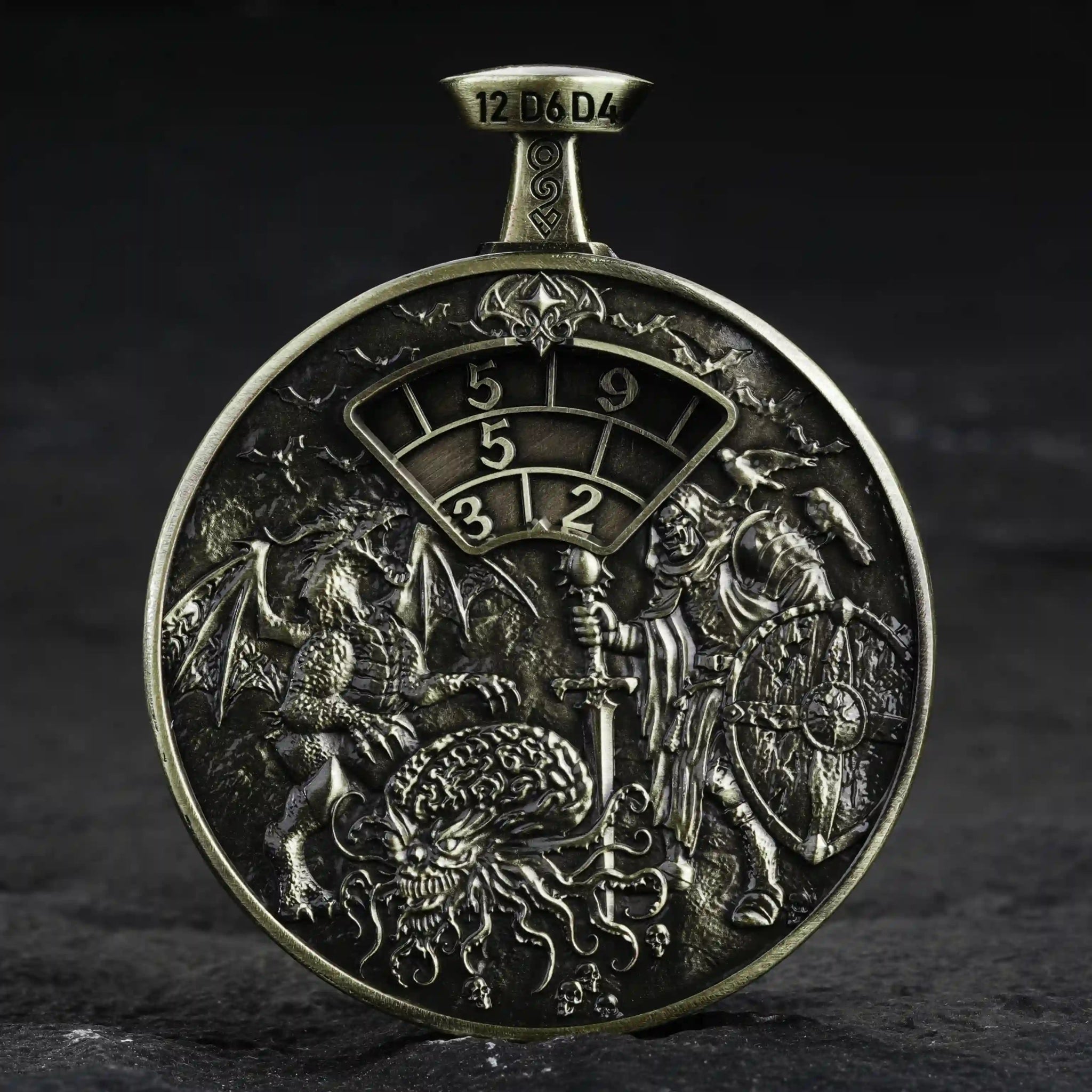 Unique Metal DND Spinning Dice Pocket Watch - Bear Dice