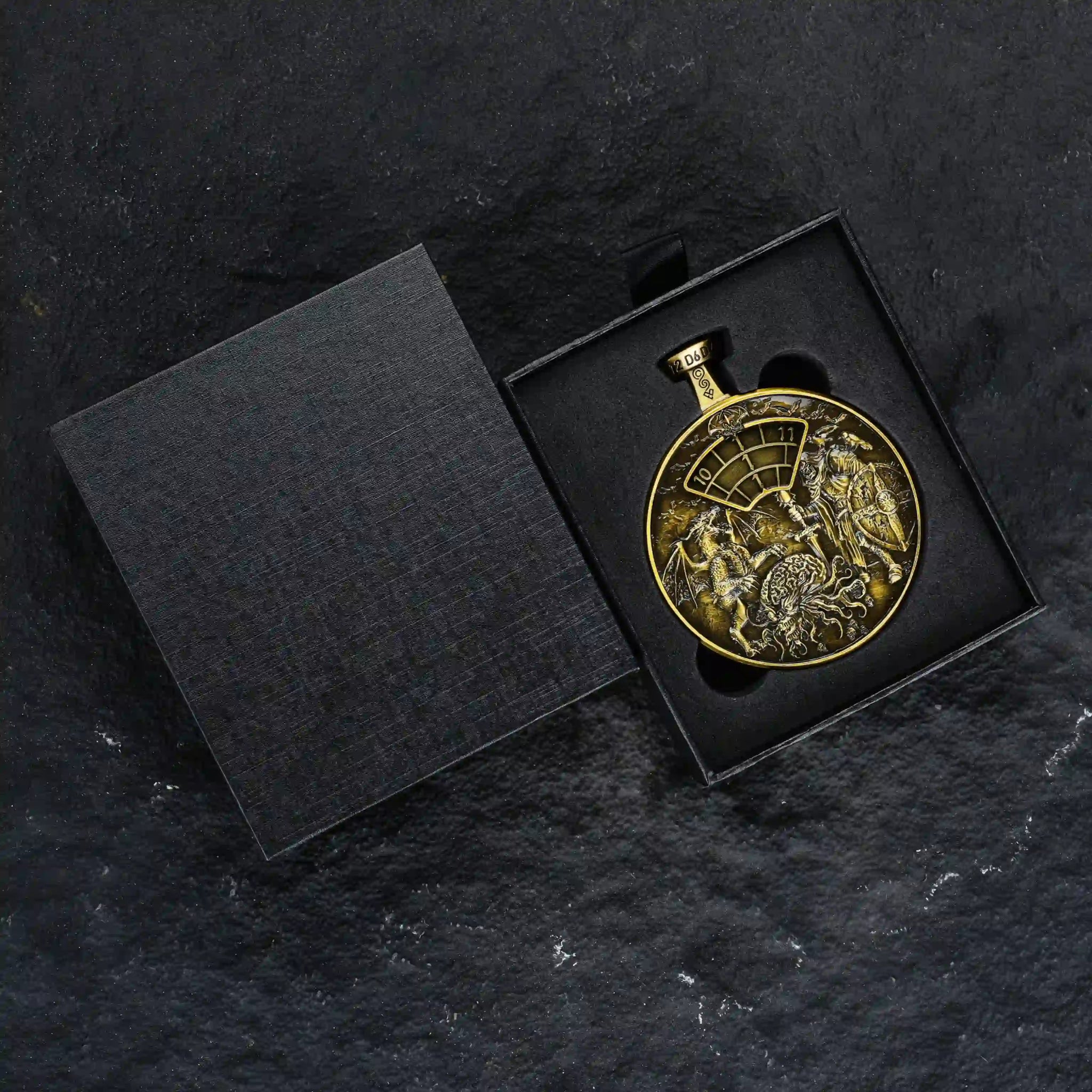 Unique Metal DND Spinning Dice Pocket Watch - Bear Dice