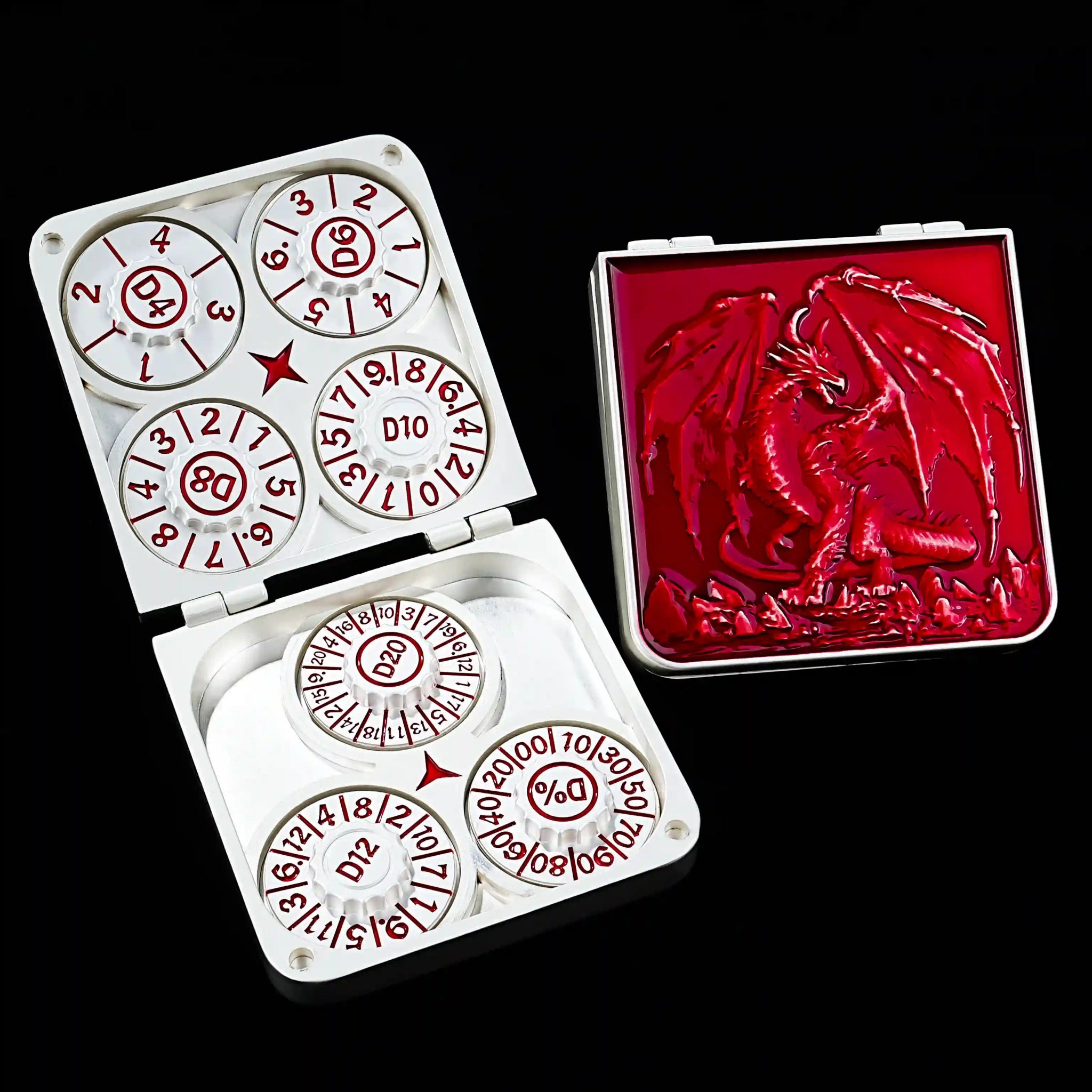 Unique Metal Foldable Dice Box with Magnets 7 in 1 Roulette DND Dice Spinner - Bear Dice