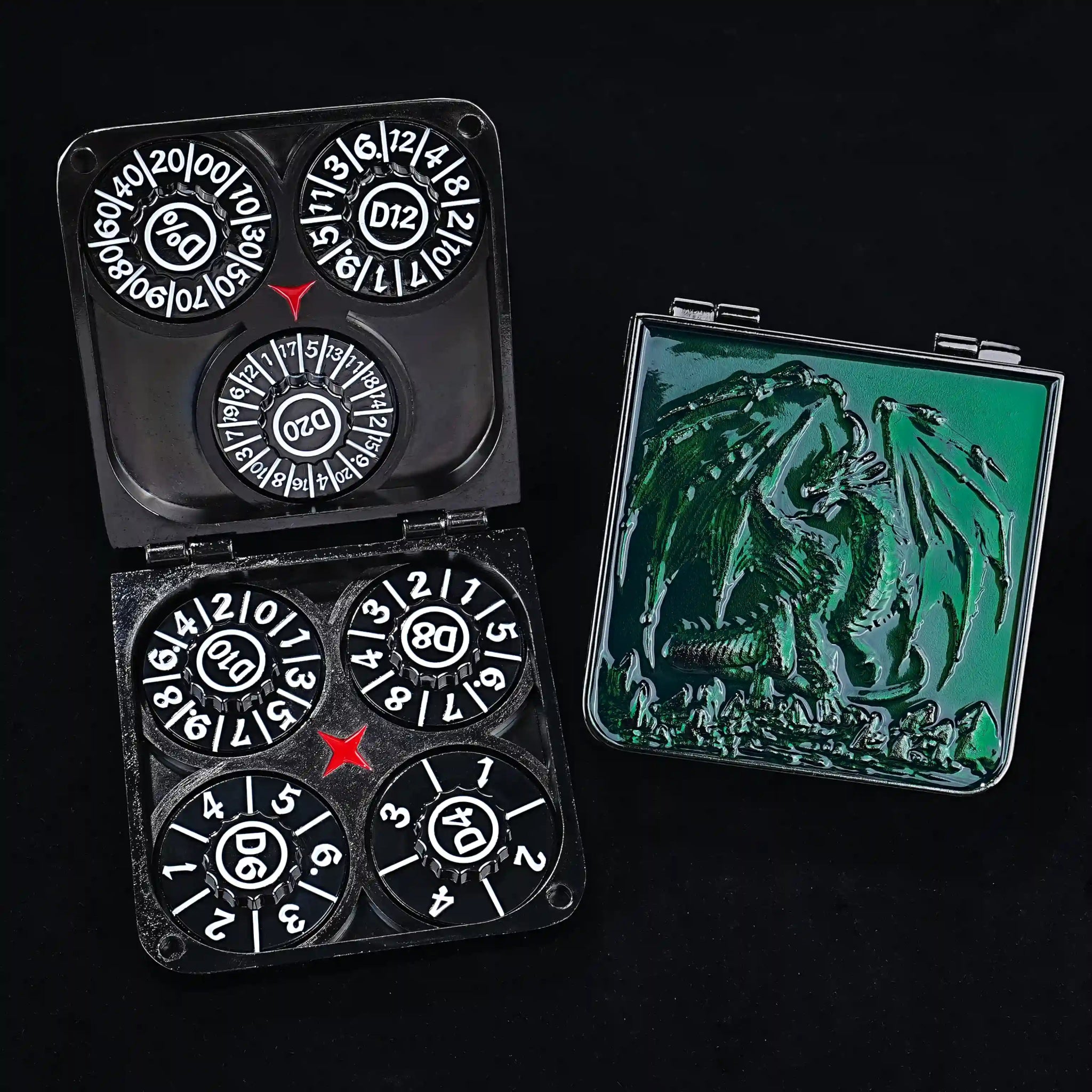 Unique Metal Foldable Dice Box with Magnets 7 in 1 Roulette DND Dice Spinner - Bear Dice