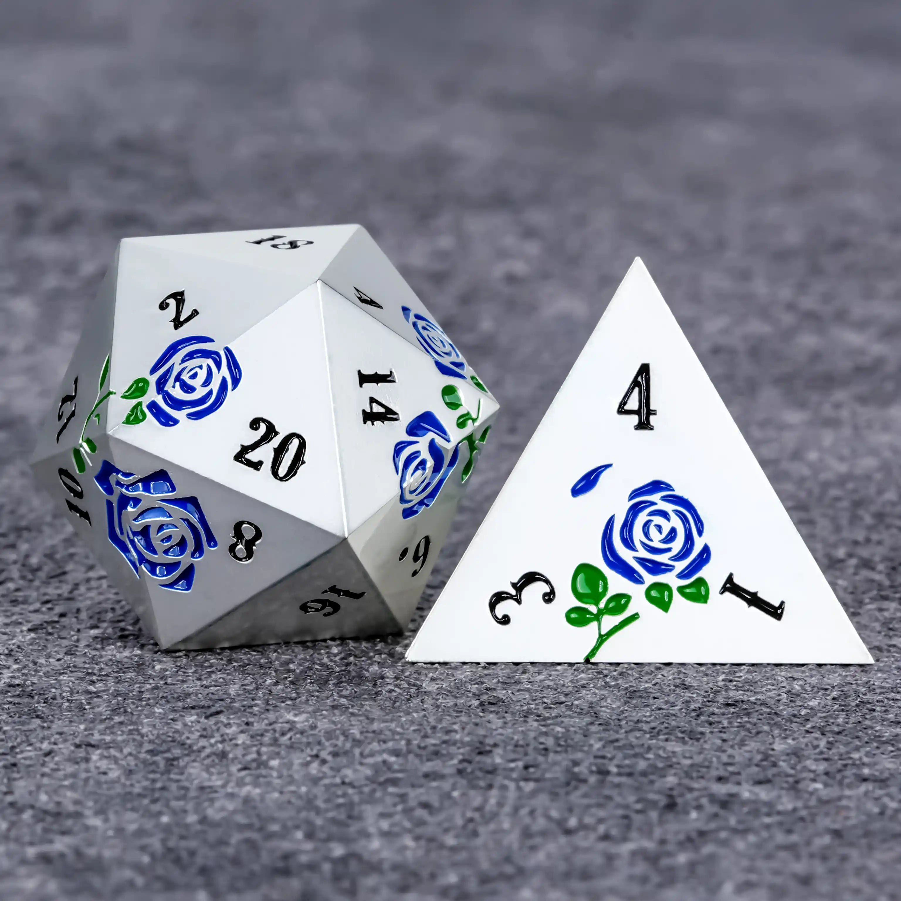 Valentine's Day DND Dice Gift - Rose Metal Dice Set - Bear Dice