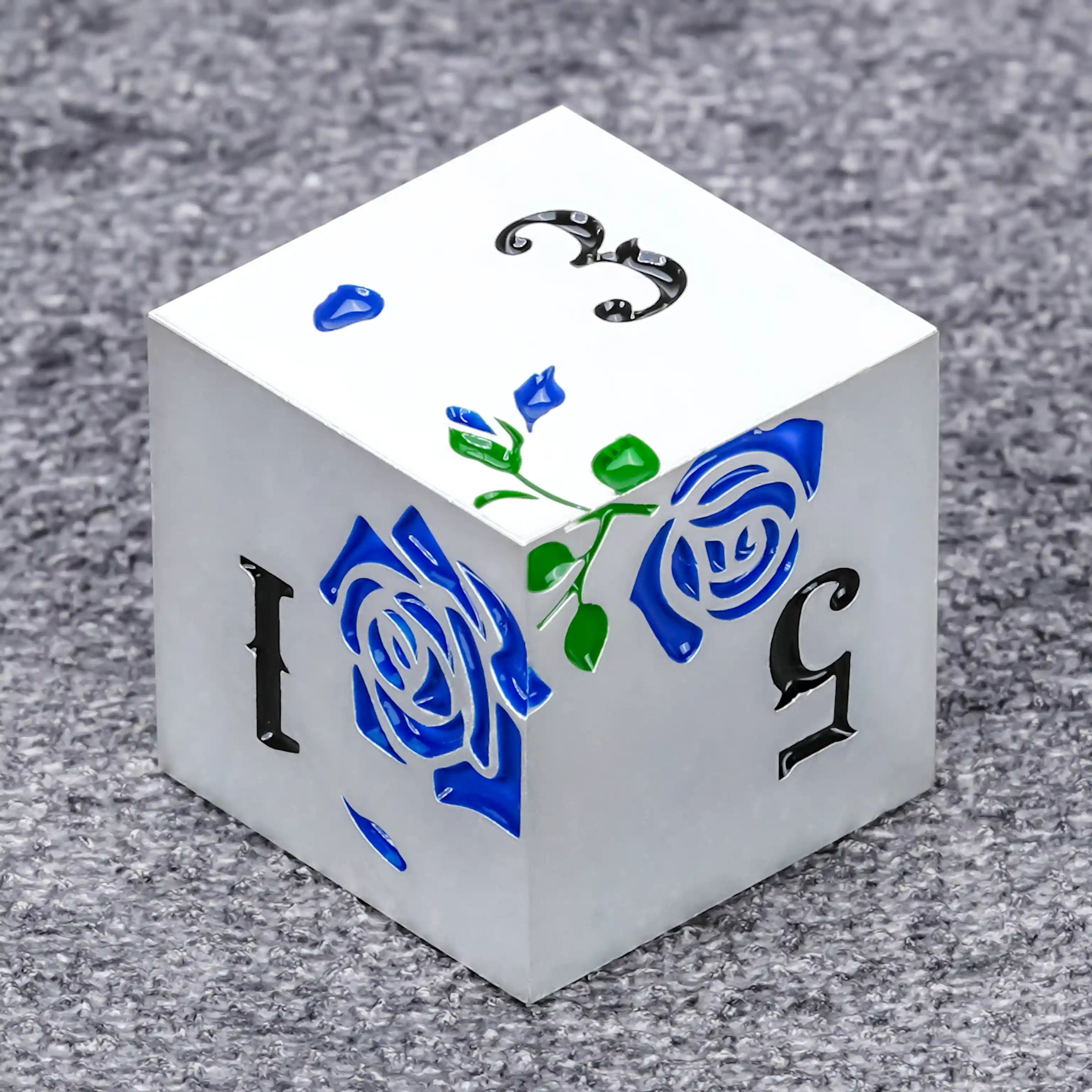 Valentine's Day DND Dice Gift - Rose Metal Dice Set - Bear Dice