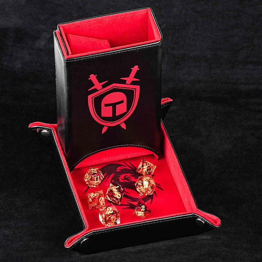 Metal Dice Game Use Foldable Red Velvet Dice Tower | Bear Dice