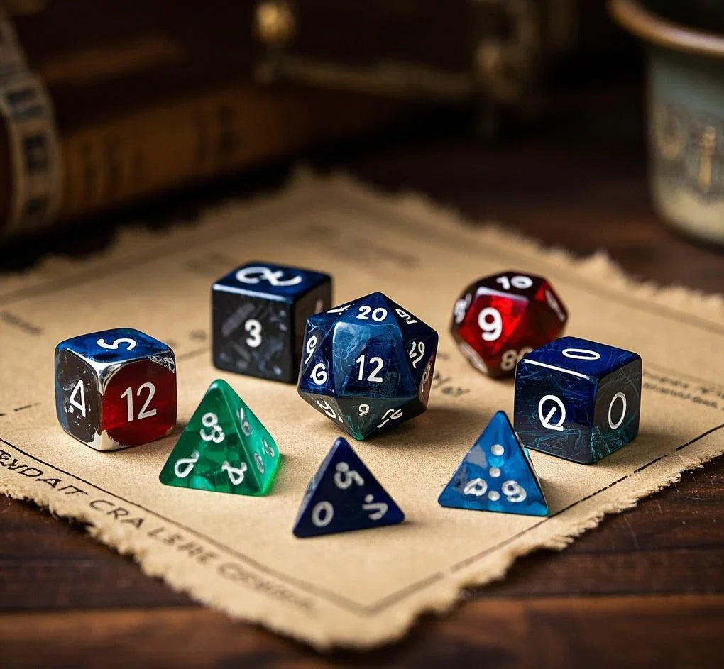 Set of 7 standard polyhedral dice for role-playing games | Bear Dice