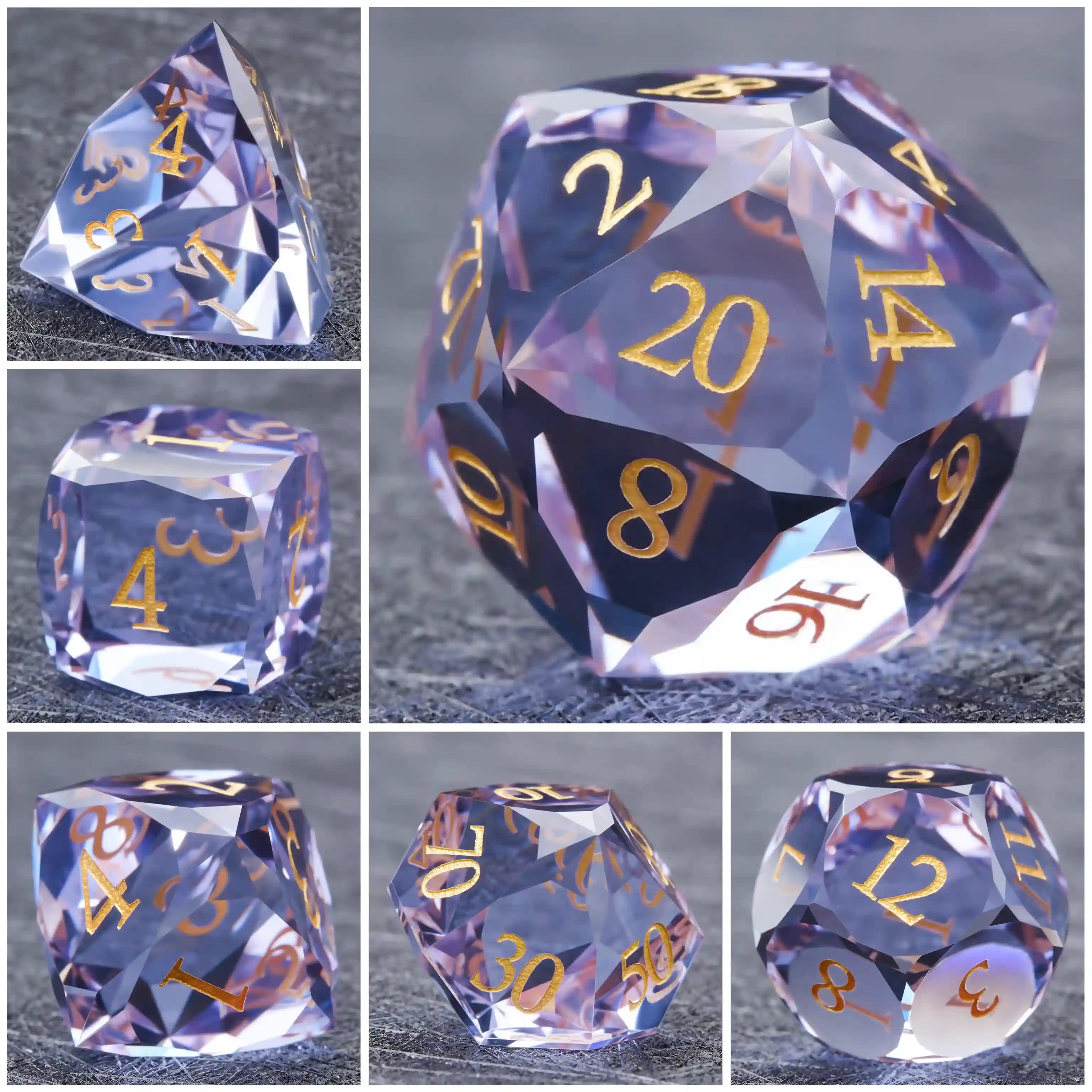 Glass gemstone dice