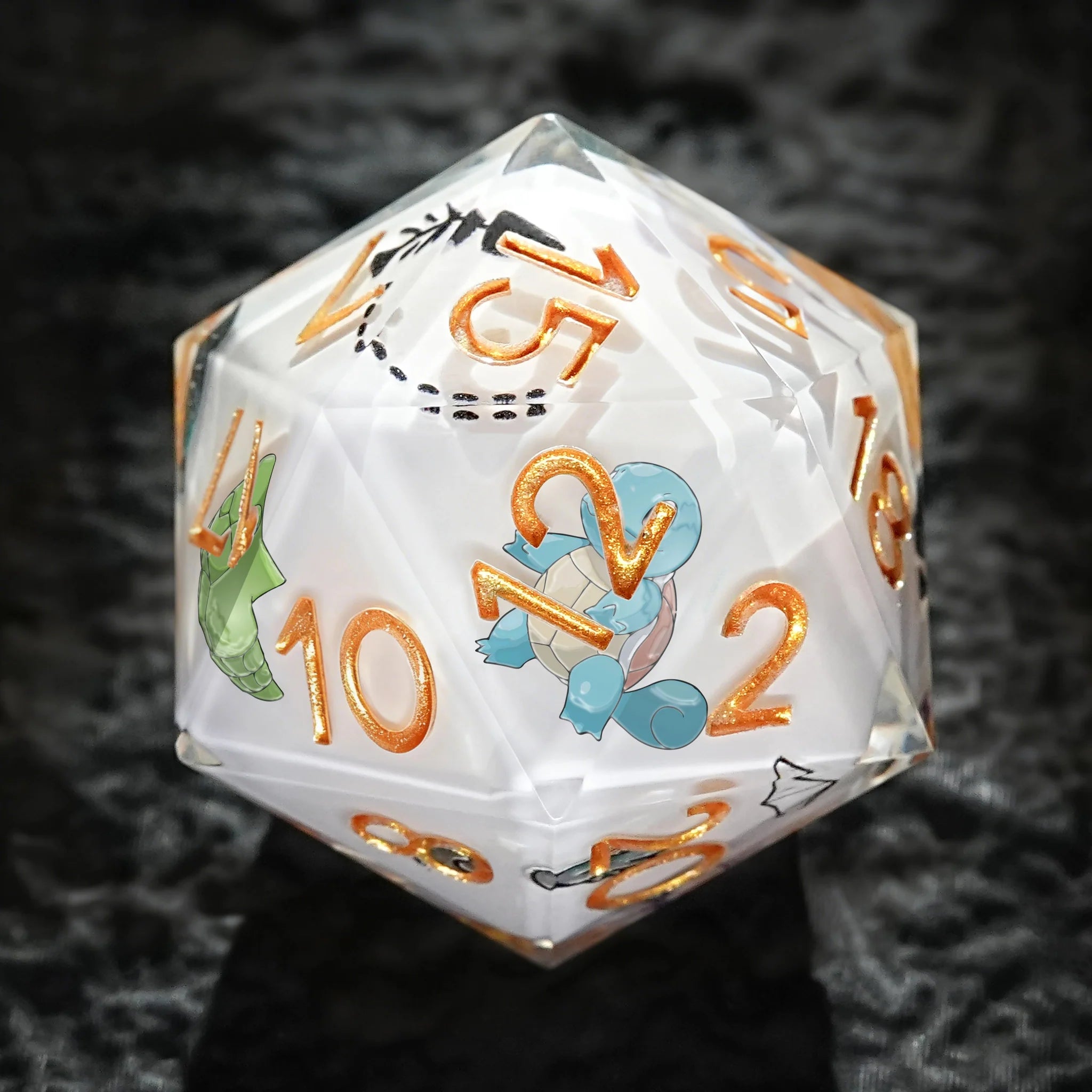 Custom Personalized Sticker Dice - DND Resin Dice Gifts, Printable Color Designs and Logo Stickers, Engraved Text - Bear Dice