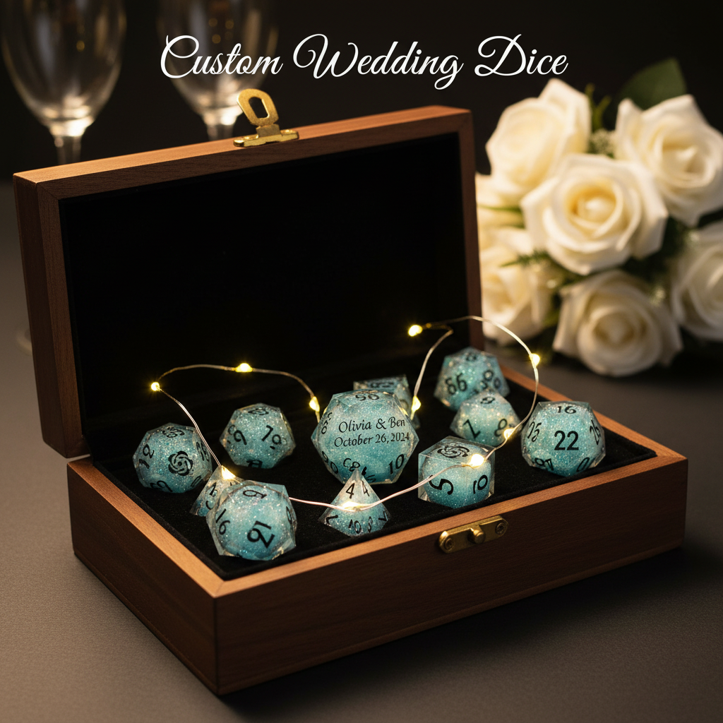Custom Wedding Liquid Core Dice
