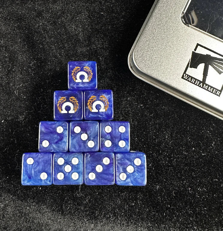 Warhammer 40K Ultramarines Themed D6 Dice