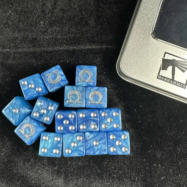 Warhammer 40K Ultramarines Blue Glitter D6 Dice