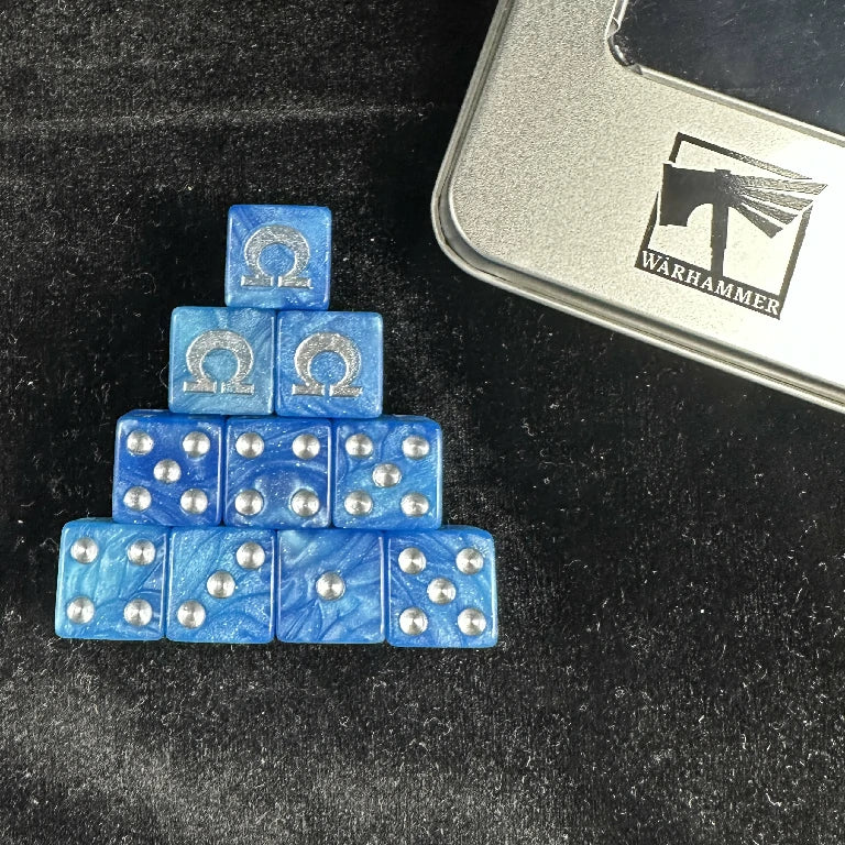 Warhammer 40K Ultramarines Blue Glitter D6 Dice