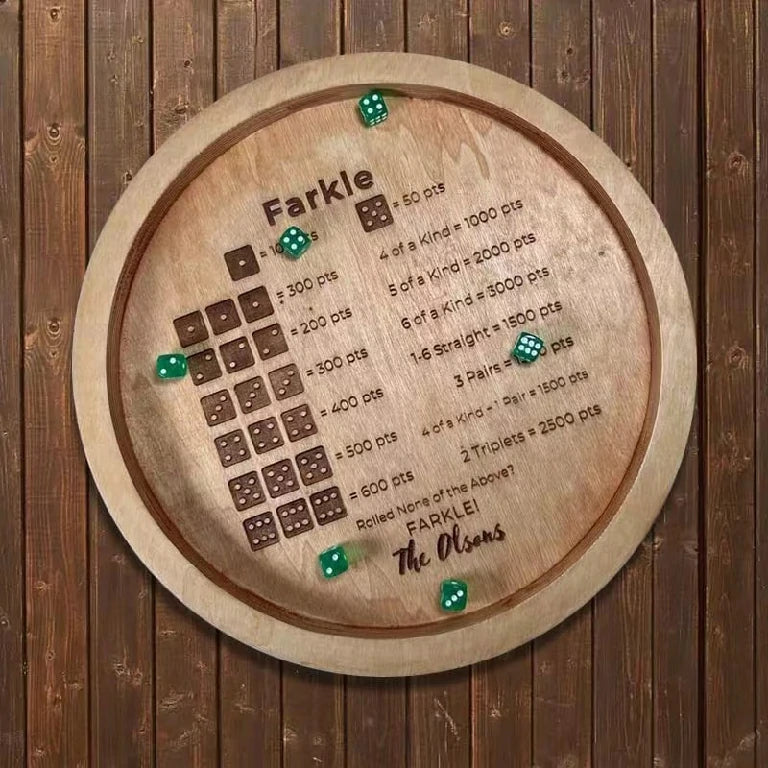 Wooden Dice Tray for Farkle Dice Game
