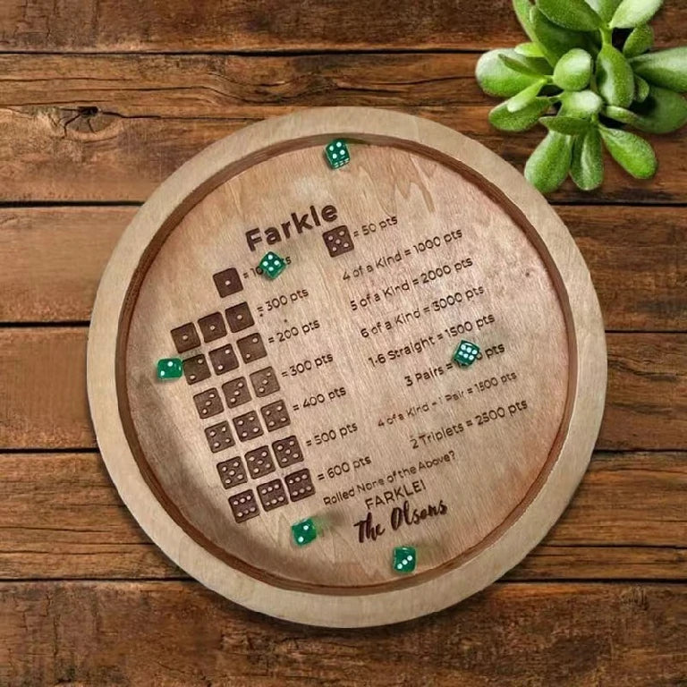 Wooden Dice Tray for Farkle Dice Game