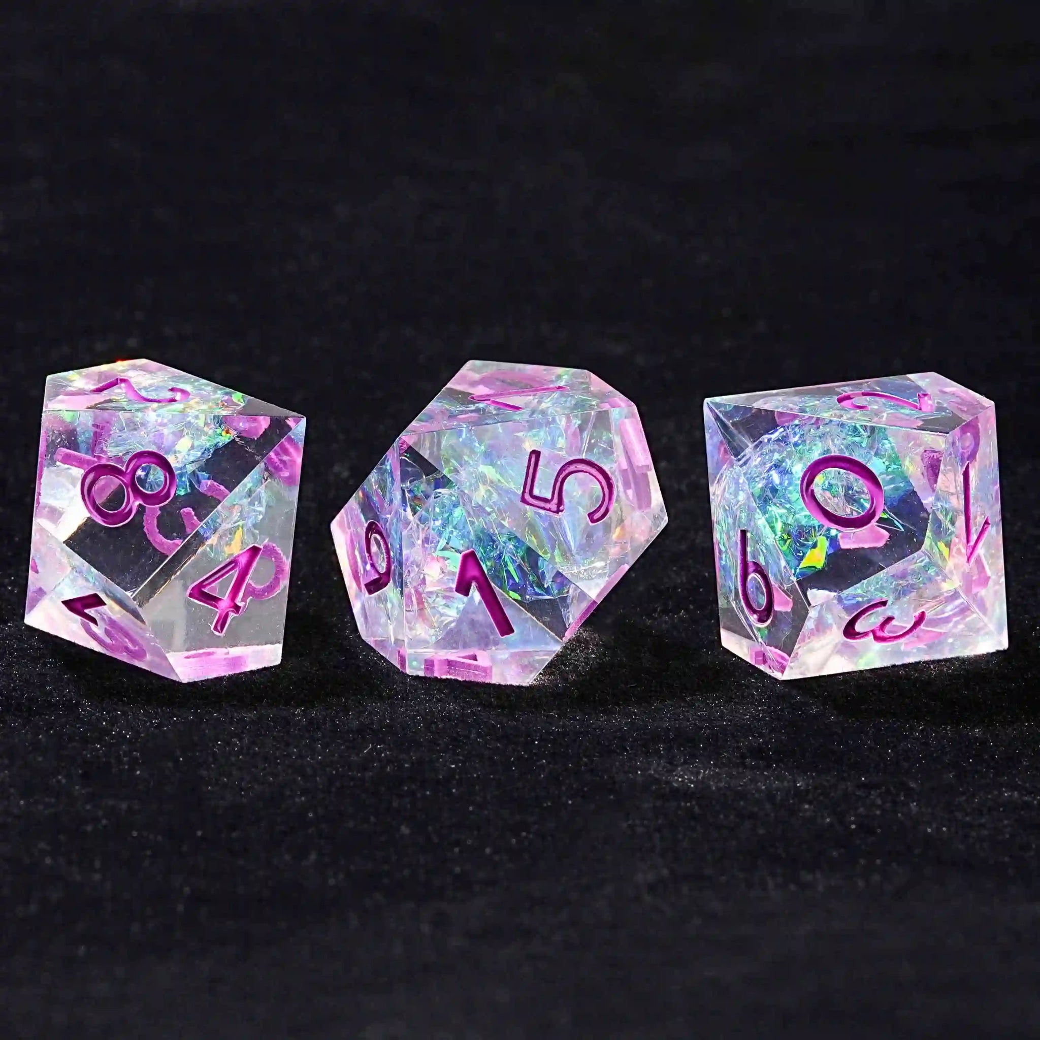 10 Sided Dice Translucent Purple Magic Resin Dice - DND D10 Dice - Bear Dice
