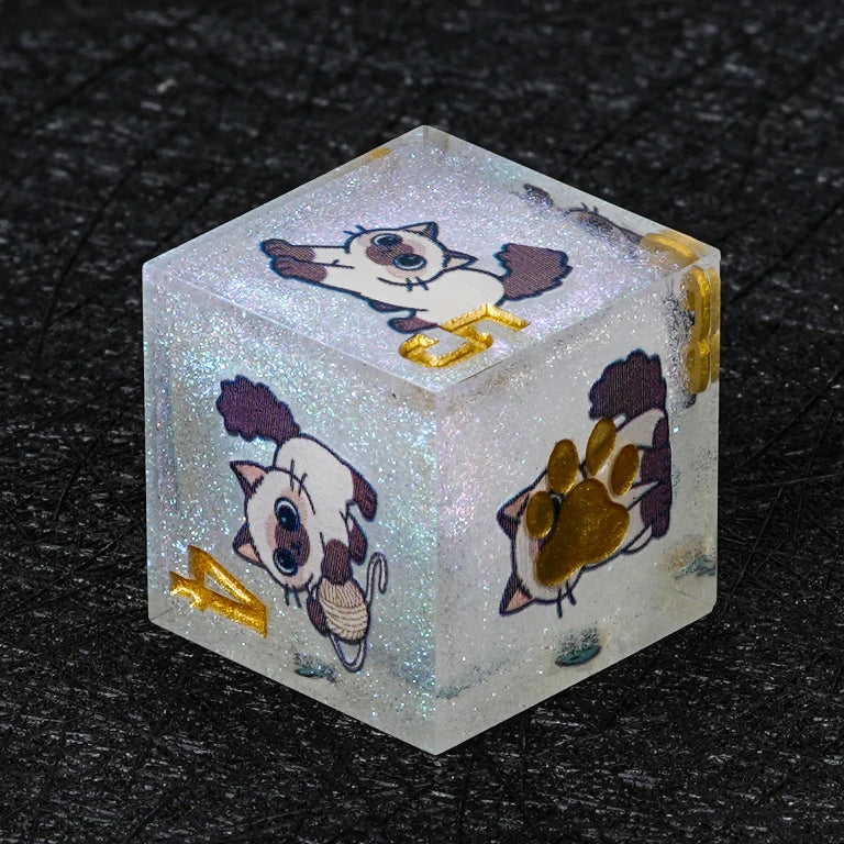 Kickstarter Dice — Ragdoll Cat Polyhedral DND Resin Dice Set