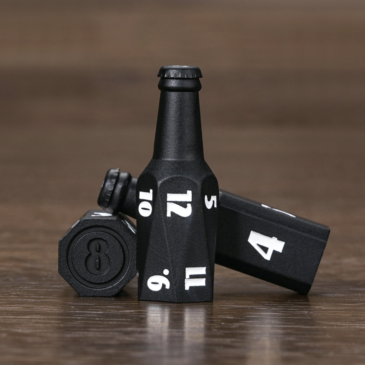 Kickstarter Dice — Unique Metal Beer Bottle Dice Set