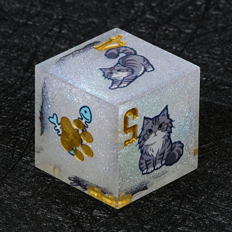 Kickstarter Dice — Maine Coon Cat Polyhedral DND Resin Dice Set