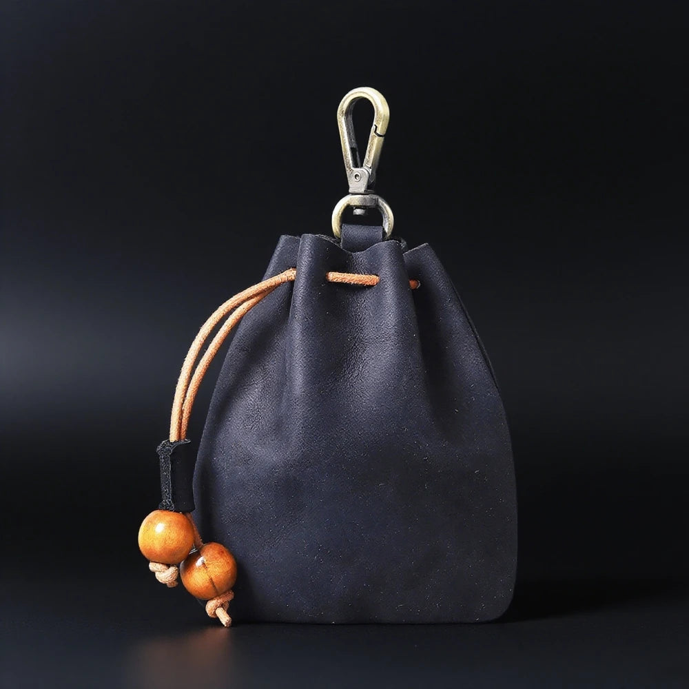 DND Dice Storage Bag in Vintage Cowhide Leather | Dungeons & Dragons Dice Bag