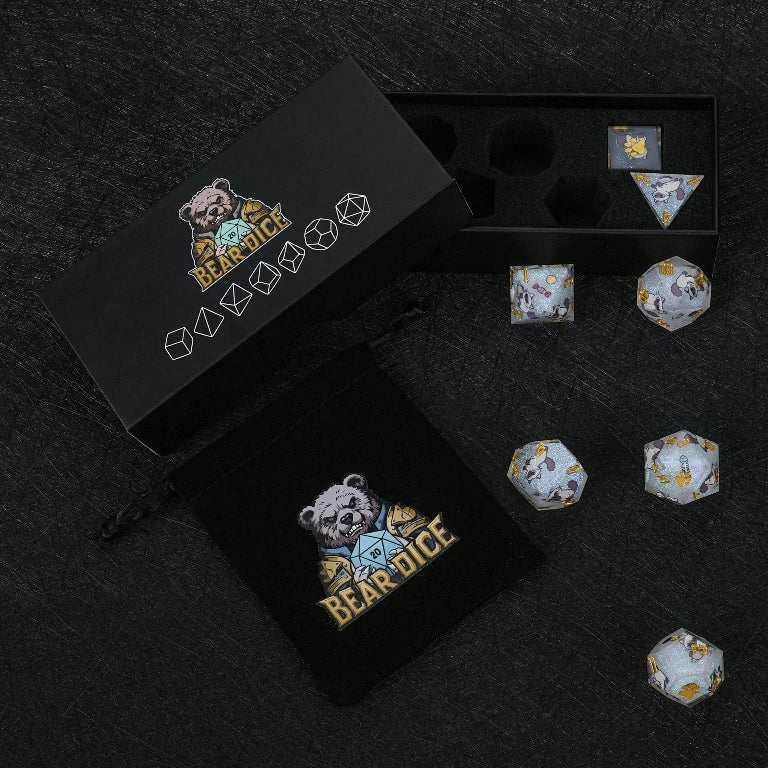 Kickstarter Dice — Ragdoll Cat Polyhedral DND Resin Dice Set