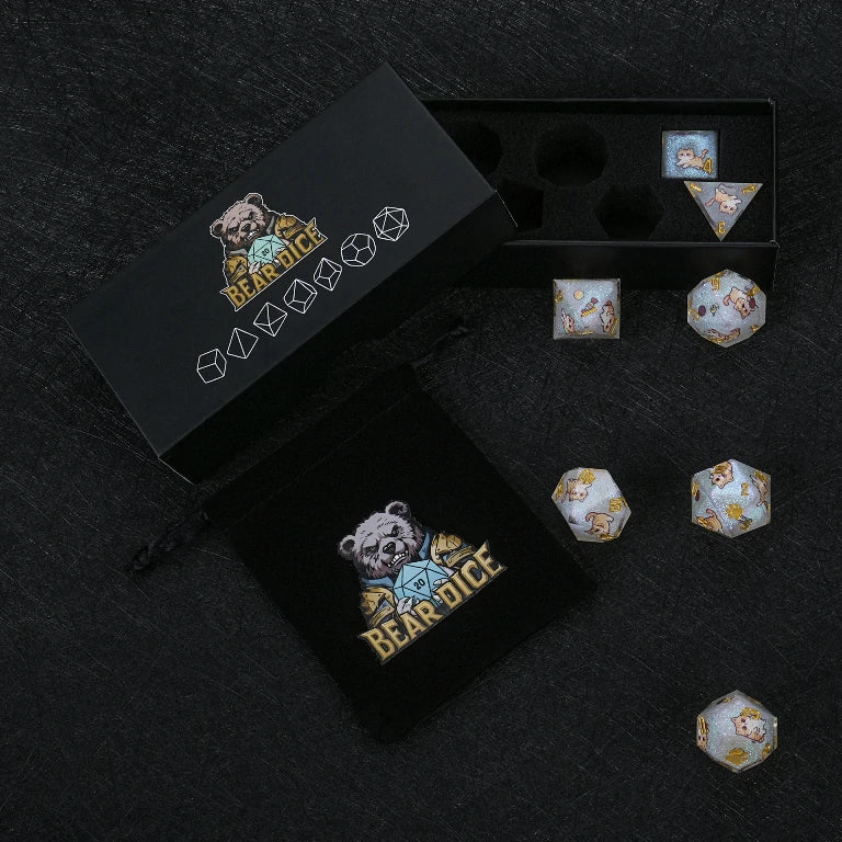Kickstarter Dice — Exotic Shorthair Polyhedral DND Resin Dice Set
