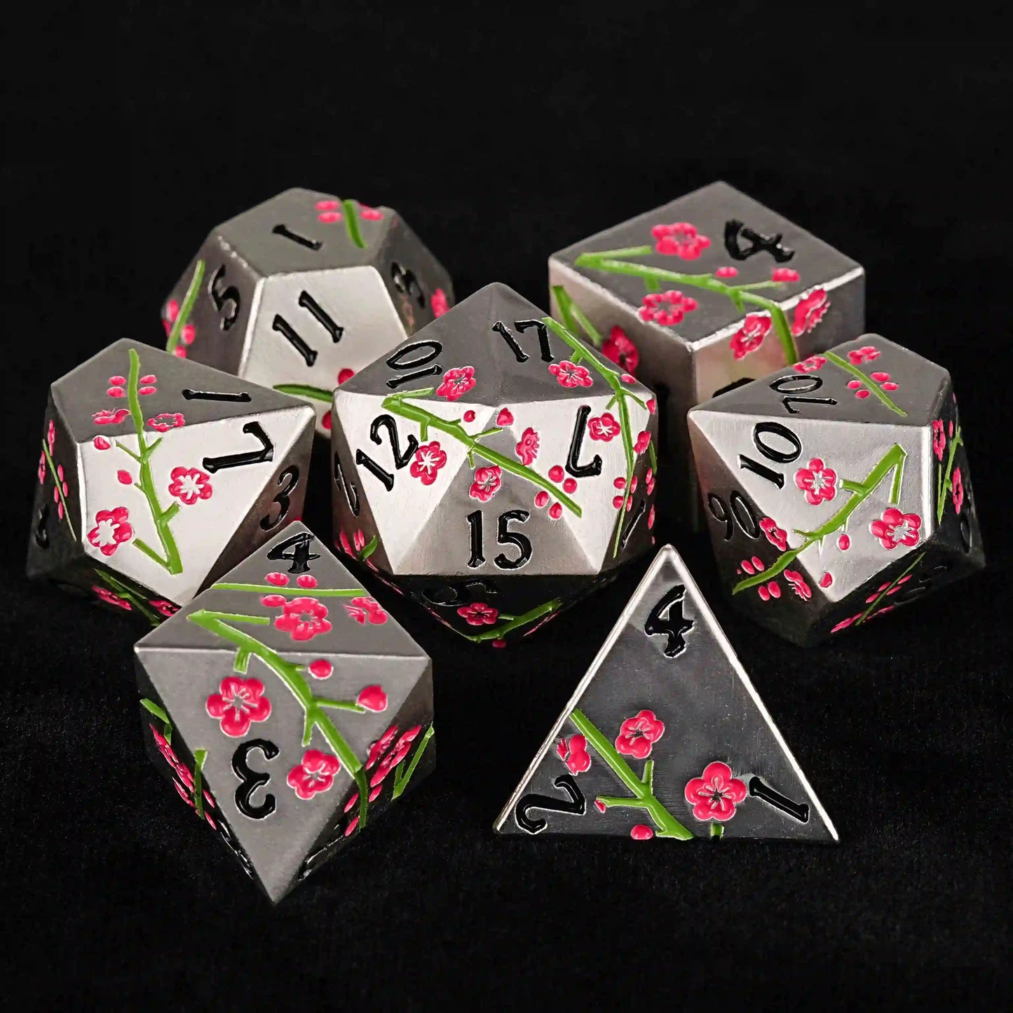 Sakura Metal DND Dice Set + Black Number | Bear Dice