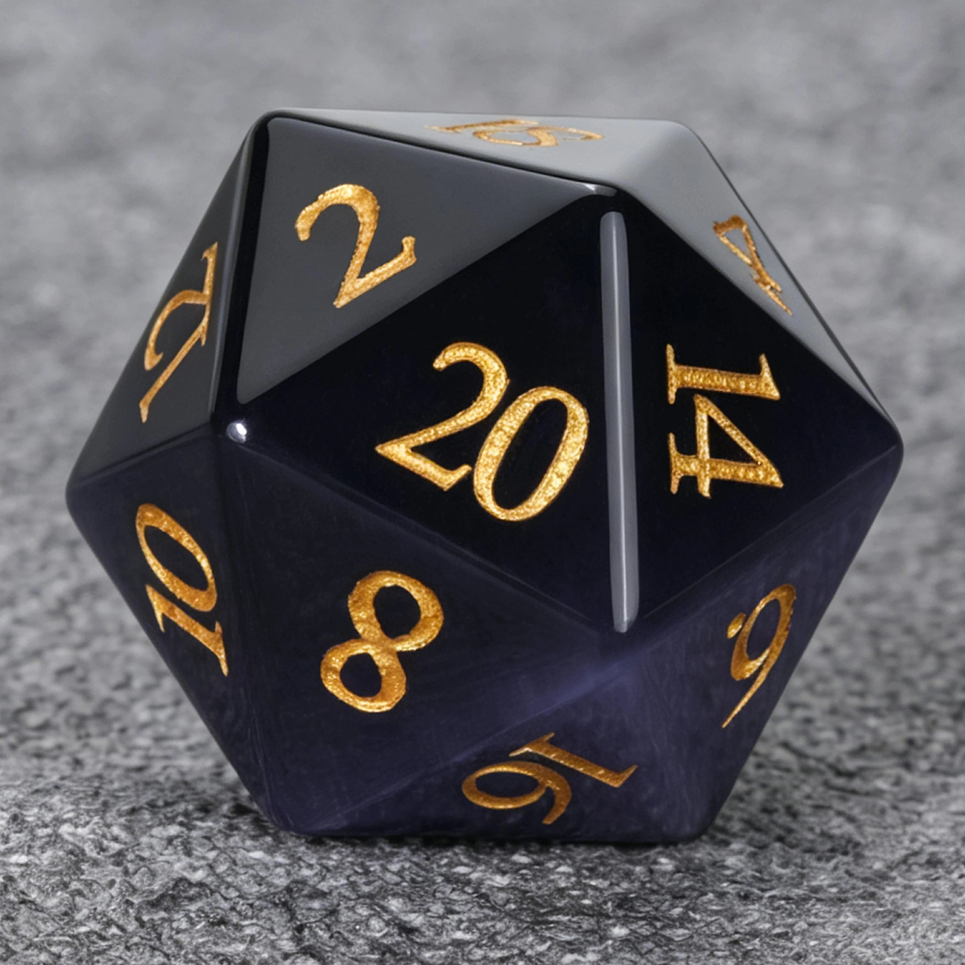 Deep Amethyst Gemstone Dice Set