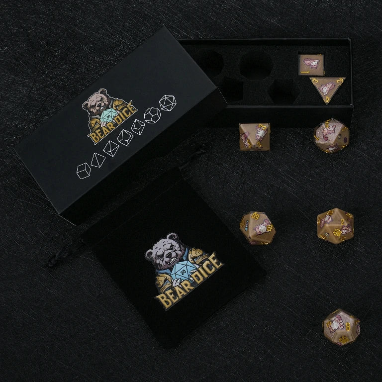 Kickstarter Dice — Siberian Cat Polyhedral DND Resin Dice Set