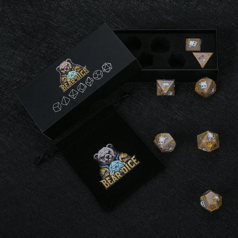 Kickstarter Dice — Scottish Fold Cat Polyhedral DND Resin Dice Set