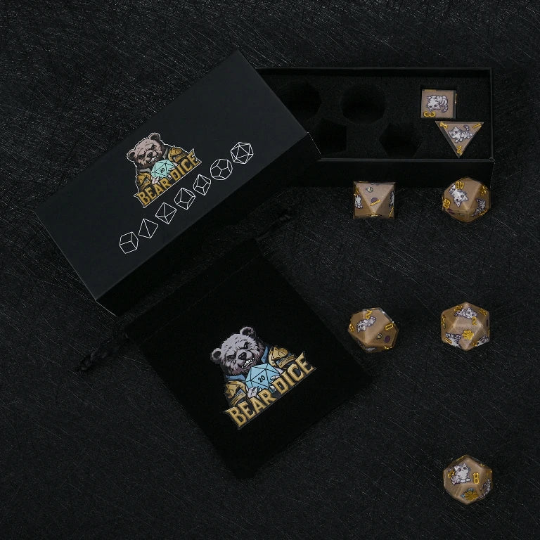 Kickstarter Dice — American Shorthair Cat Polyhedral DND Resin Dice Set