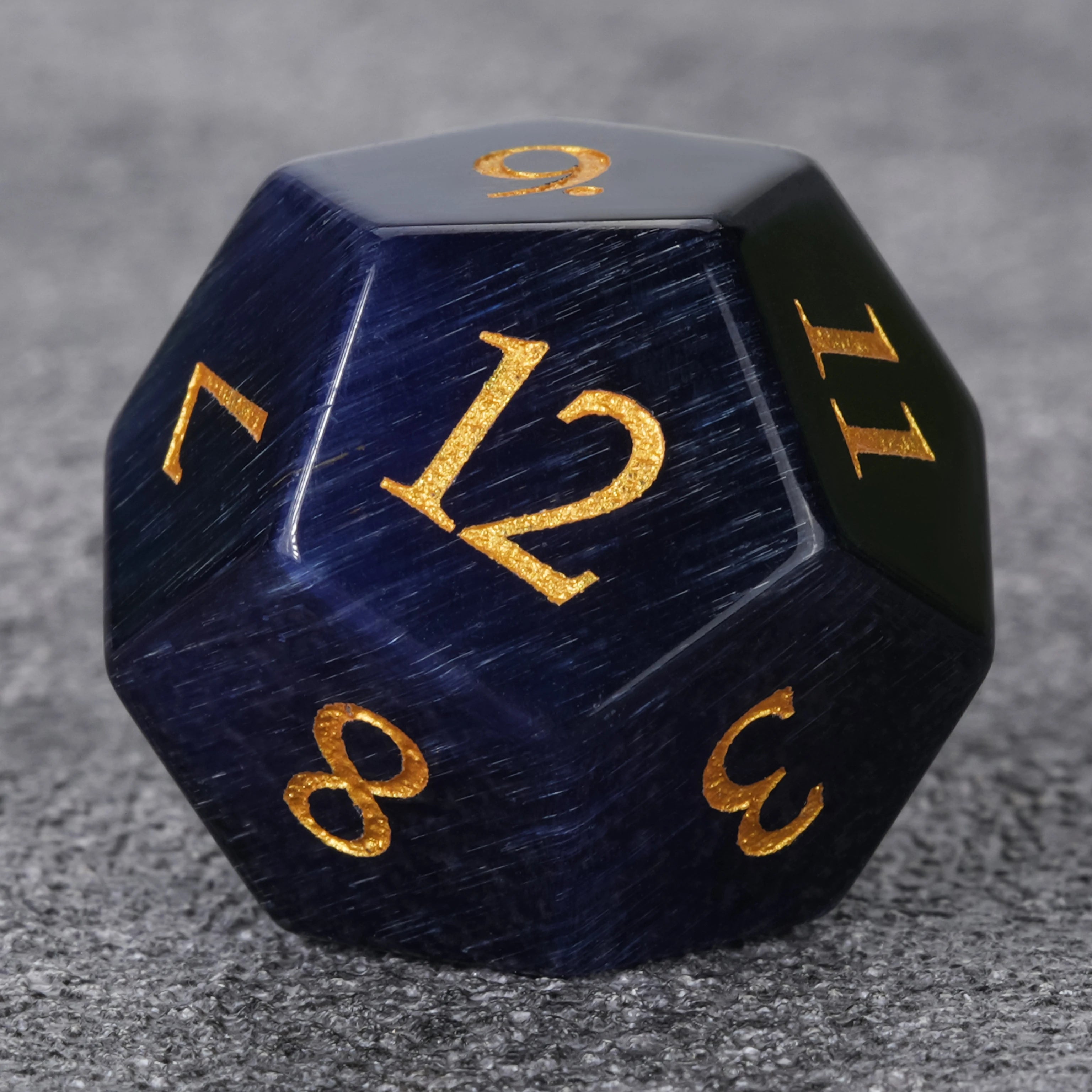 Deep Amethyst Gemstone Dice Set