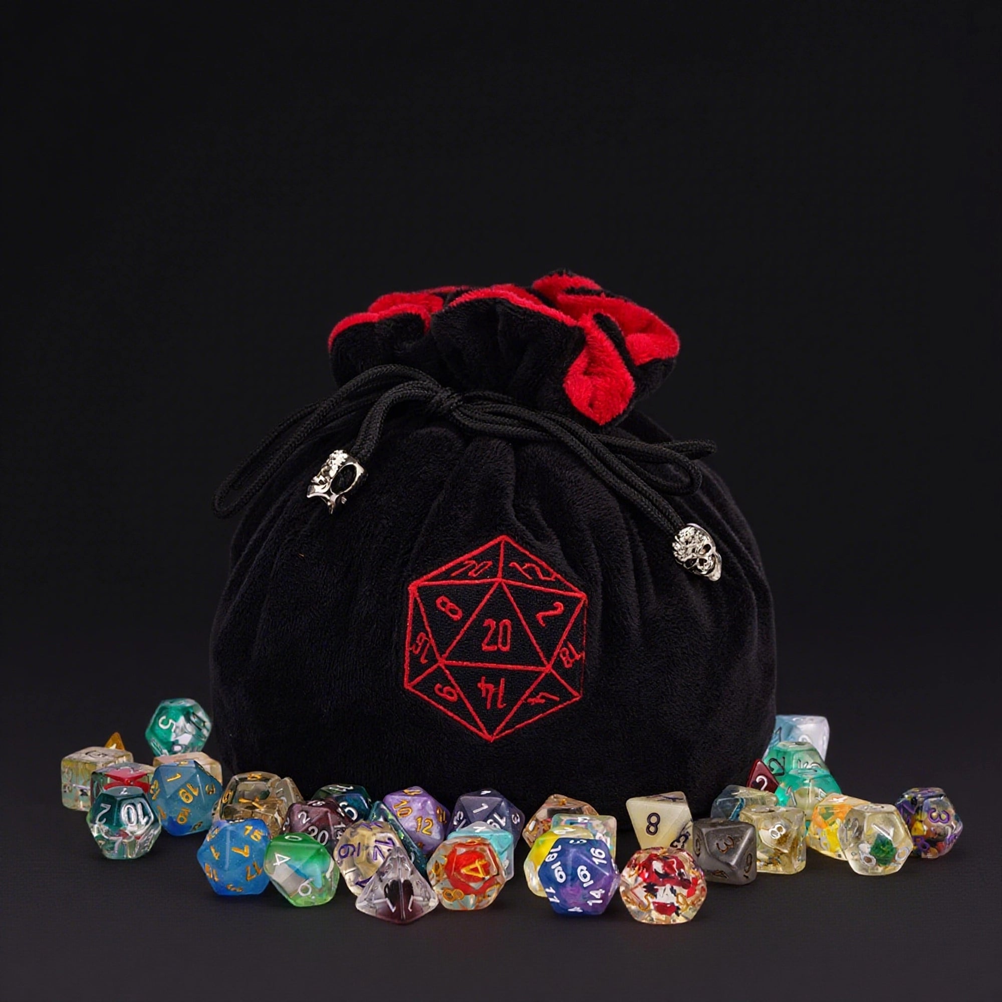 DND & COC Dice Storage Bag | Velvet Dice Bag with Drawstring