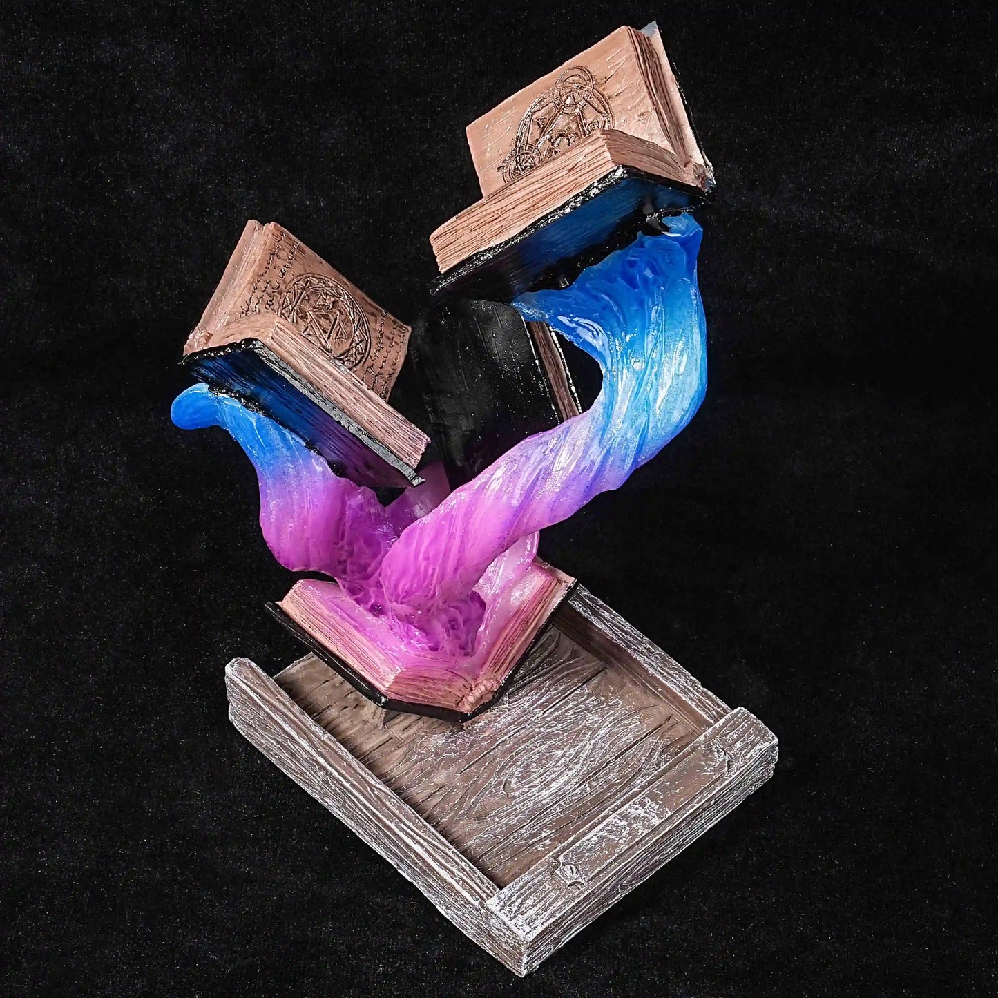 Blue-Purple Magic Books Dice Tower - Resin Design | Bear Dice