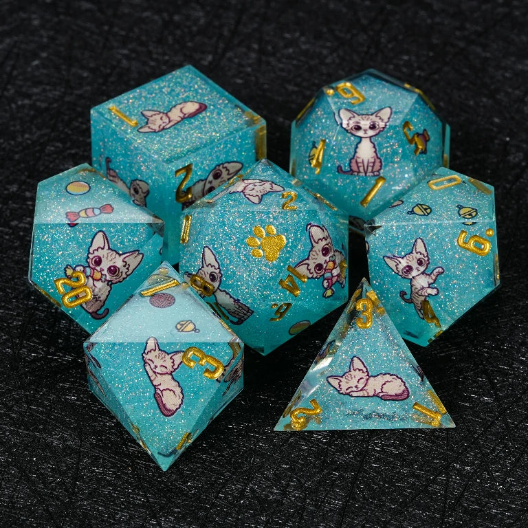 Kickstarter Dice — Devon Rex Polyhedral DND Resin Dice Set