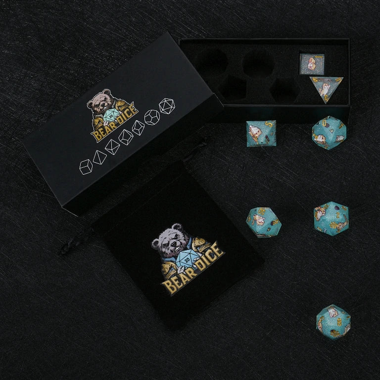 Kickstarter Dice — Persian Cat Polyhedral DND Resin Dice Set