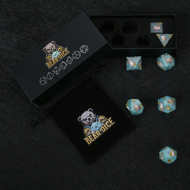 Kickstarter Dice — Exotic Shorthair Polyhedral DND Resin Dice Set