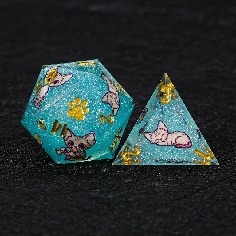 Kickstarter Dice — Devon Rex Polyhedral DND Resin Dice Set